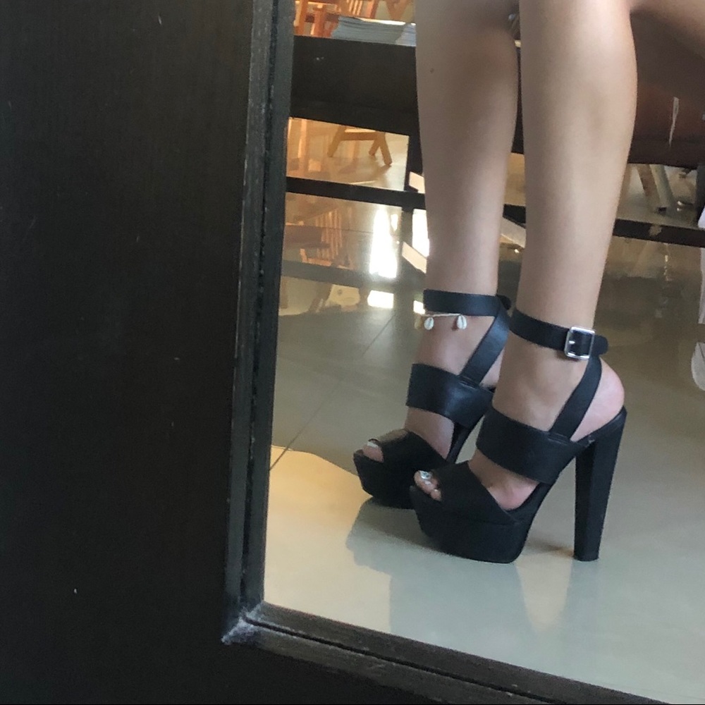 strappy leather heels